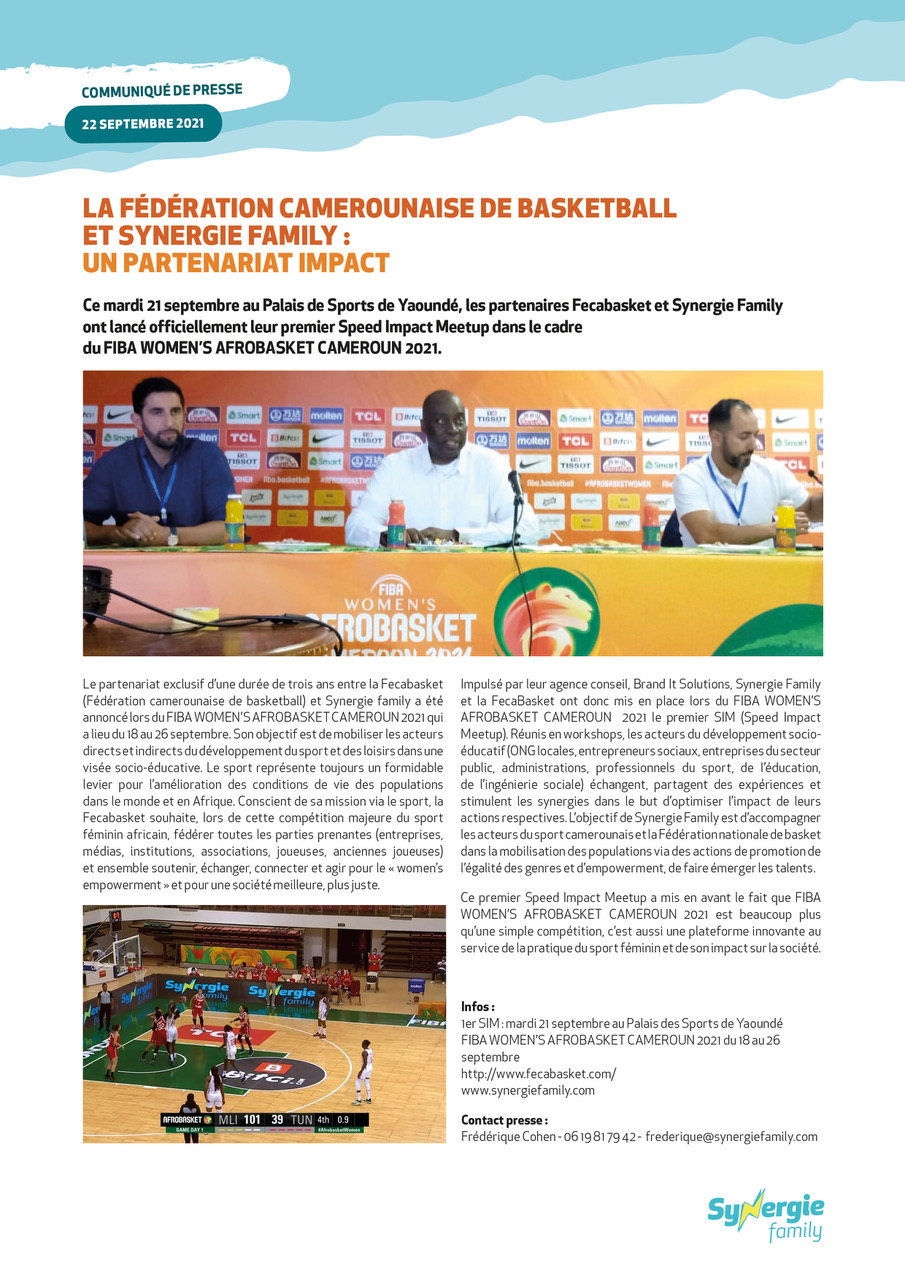 Article Synergie Family Cameroun FIBA